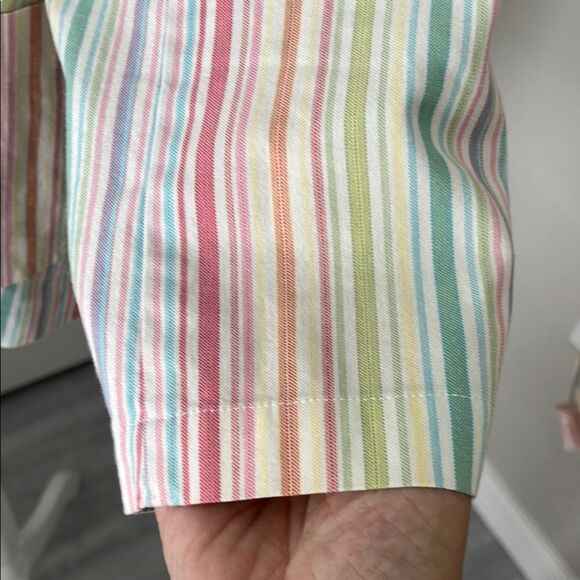 Talbots Woman Pastel Rainbow Striped Women's Blazer Freshly Dry-cleaned SZ 16W - Picture 6 of 11